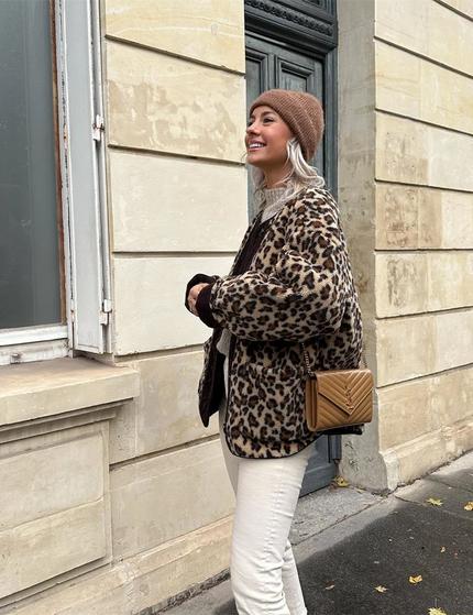 Greta | Faux Fur Jacket | Leopard Print