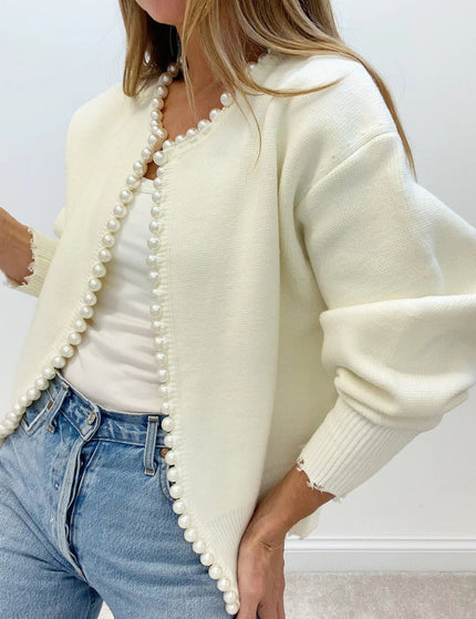 Annelise - Long Sleeve Pearl Cardigan