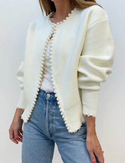 Annelise - Long Sleeve Pearl Cardigan