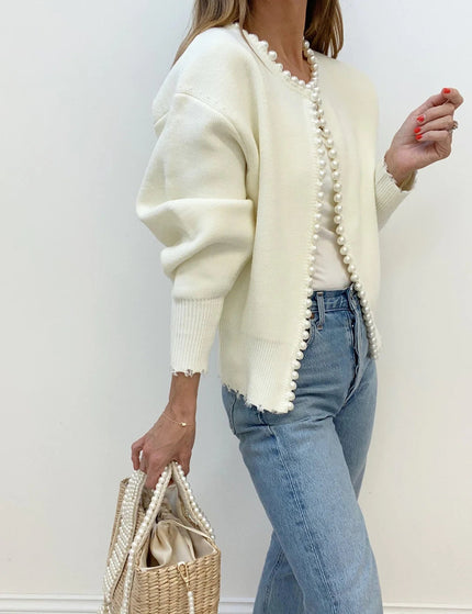 Annelise - Long Sleeve Pearl Cardigan