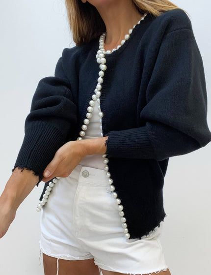 Annelise - Long Sleeve Pearl Cardigan