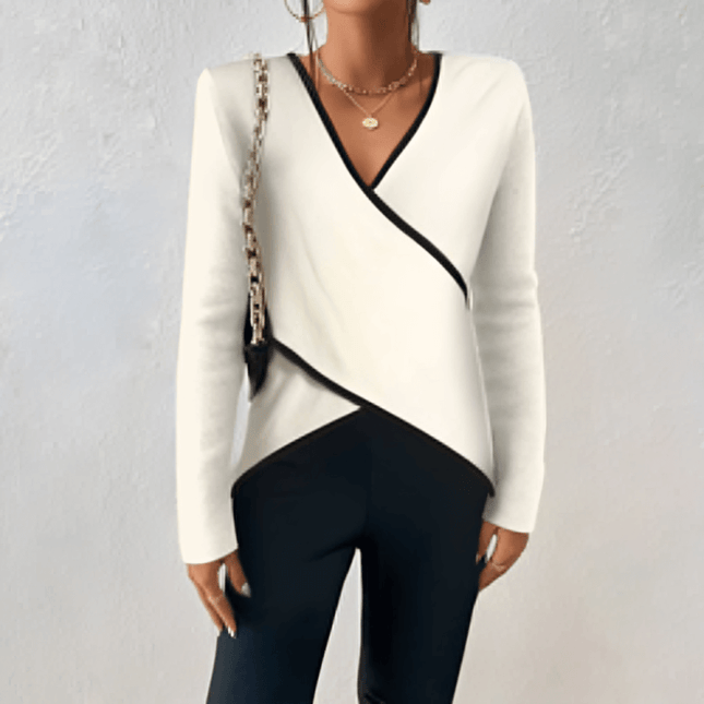 Blair | White V Neck Sweater